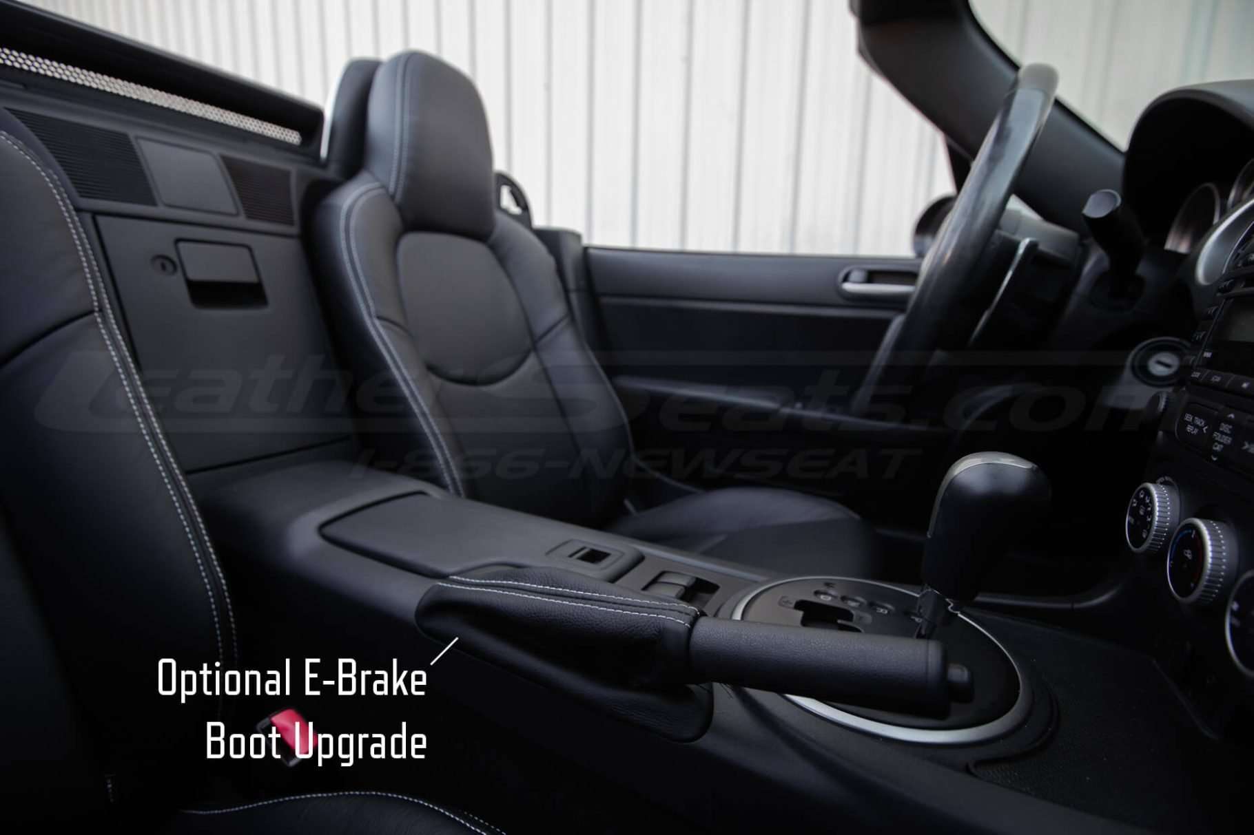 Mazda Mazda Miata Leather Seats- Black - Optional e-brake boot alternative angle 3