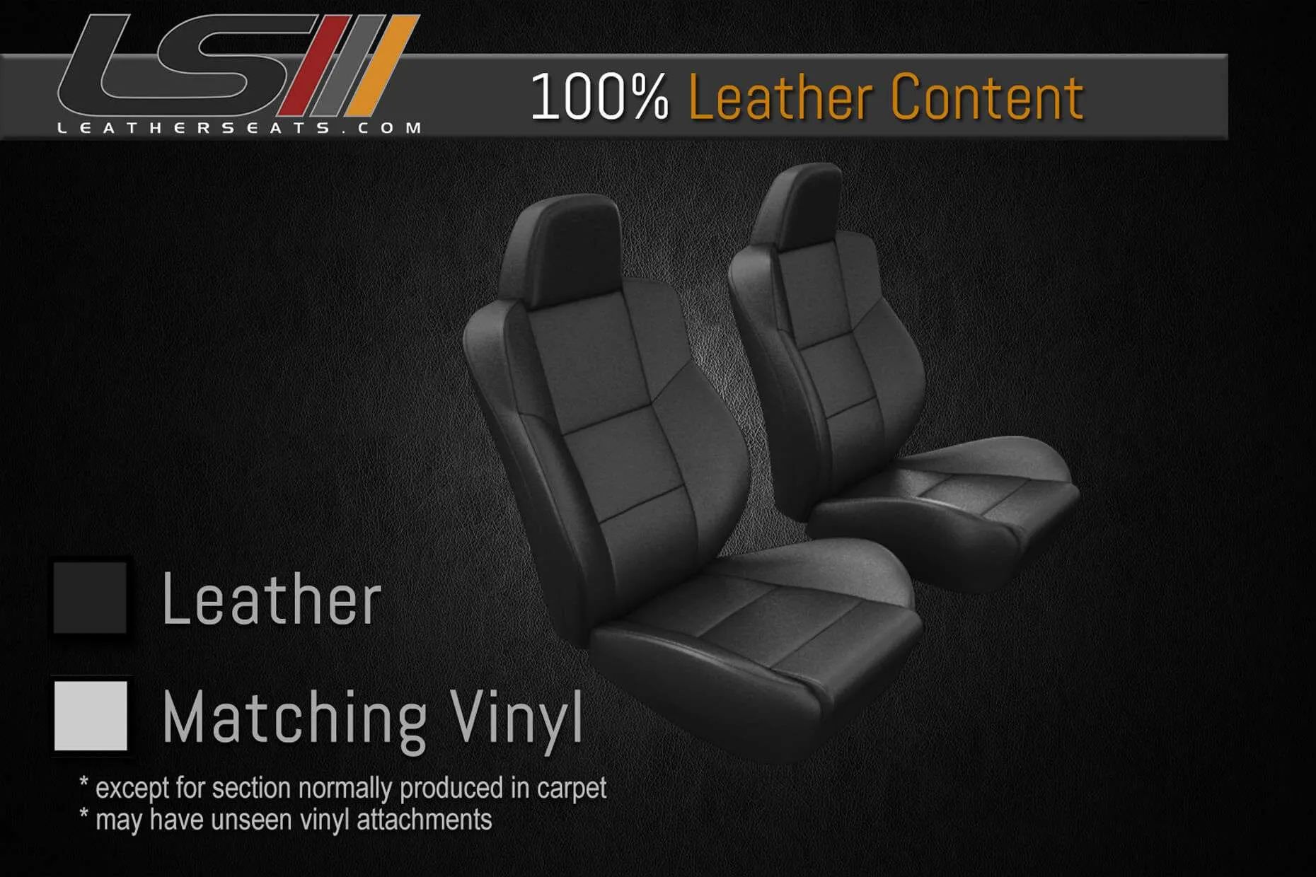 Single Row 100% Leather with carpet sections Leather Content