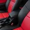 Honda Civic installed leather kit - Black & Bright Red - Console lid cover replacement