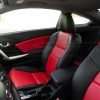 Honda Civic installed leather kit - Black & Bright Red - Center console & passenger seat