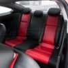 Honda Civic installed leather kit - Black & Bright Red - Rear seats
