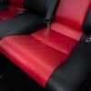 Honda Civic installed leather kit - Black & Bright Red - Rear seat cushion
