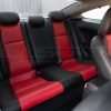 Honda Civic installed leather kit - Black & Bright Red - Rear seats from passenger side