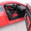 Honda Civic installed leather kit - Black & Bright Red - Overhead wide angle interior from passenger side