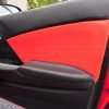 Honda Civic installed leather kit - Black & Bright Red - Door panel insert close-up