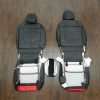 Honda Civic Leather Kit - Black & Bright Red - Back view of front seats & console lid cover