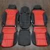 2014-2018 Chevrolet Silverado Leather Kit - Black & Bright Red - Front Seats with console