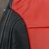2014-2018 Chevrolet Silverado Leather Kit - Black & Bright Red - Backrest side doublestitching close up