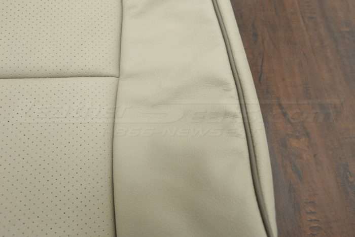 Lexus SC upholstery kit - Driftwood - Perforation and leather texture comparison