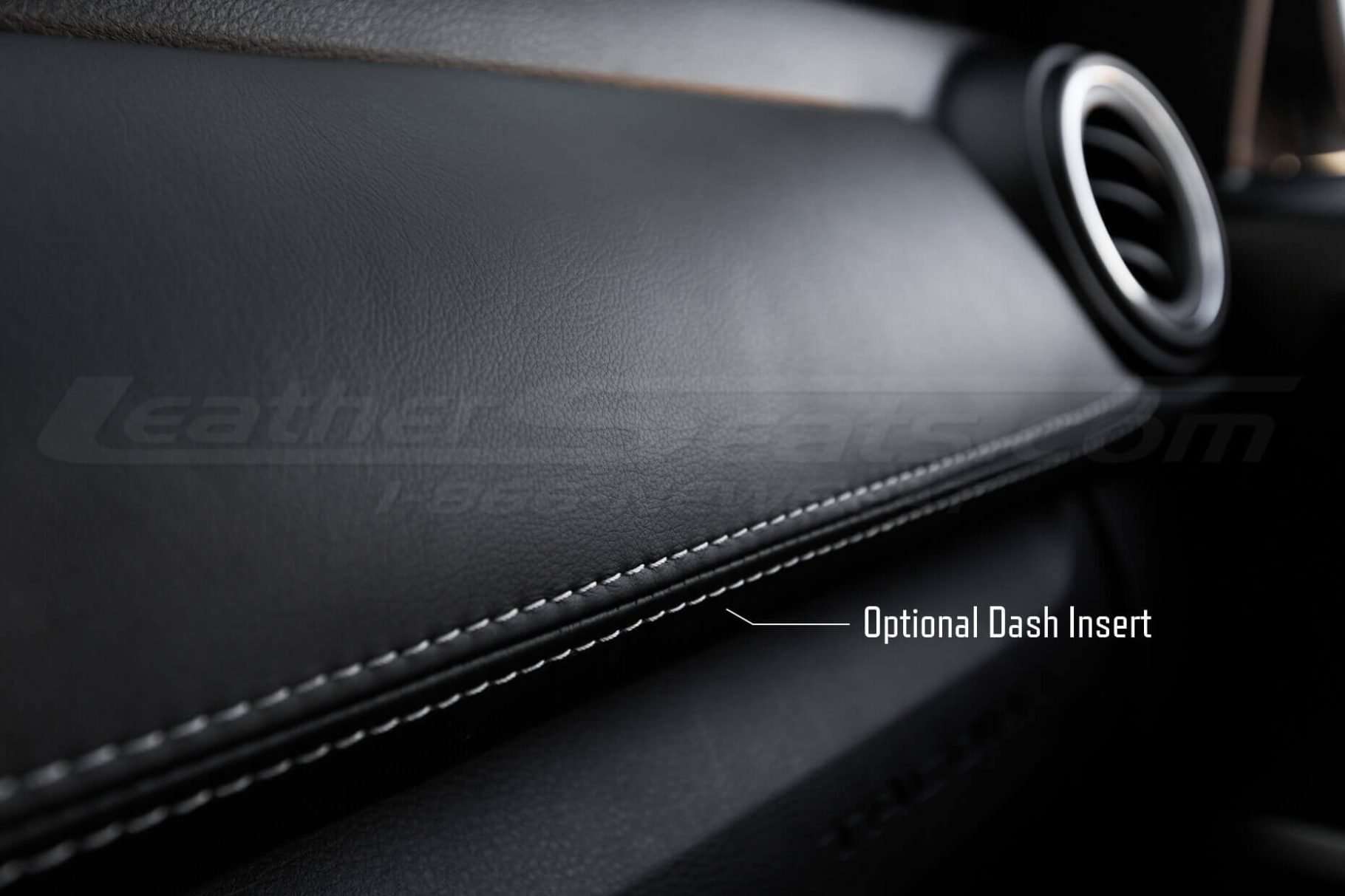2016-2020 Toyota Tacoma Leather Seats - Black - Installed - Dash insert close-up