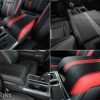 Ford Raptor installed upholstery kit - Black & Bright Red - Console lid styles