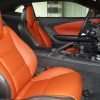 Chevrolet Camaro leather upholstery kit installed - black and tangerine - front passenger seat