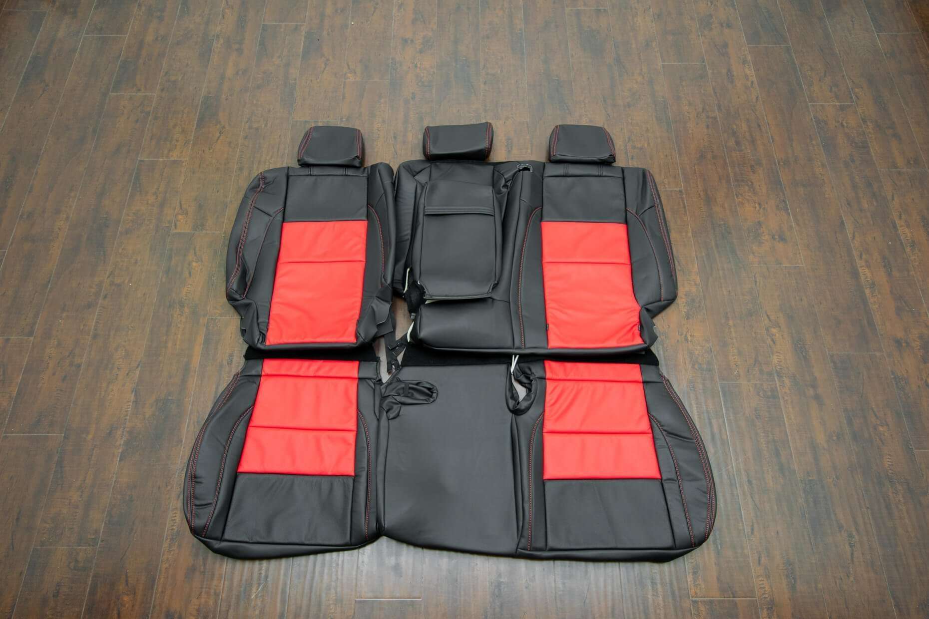 2011-2018 Dodge Durango Upholstery Kit- Black & Bright Red - Back seats with armrest