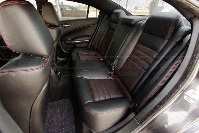 Dodge Charger Installed - Black w/ Piazza Red - Rear Seats