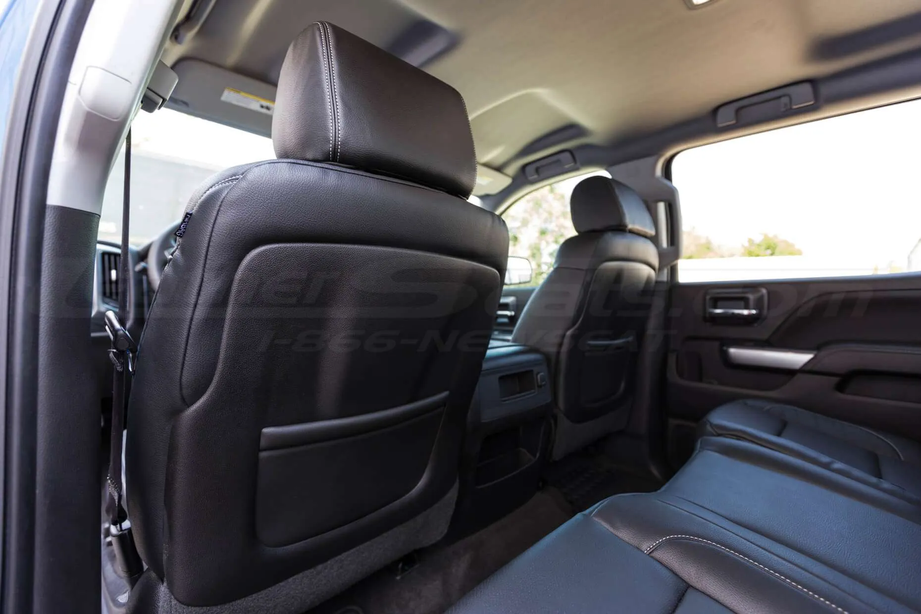 2014-2018 Chevrolet Silverado LeatherSeat Kit - Black - Installed - Back of front seat