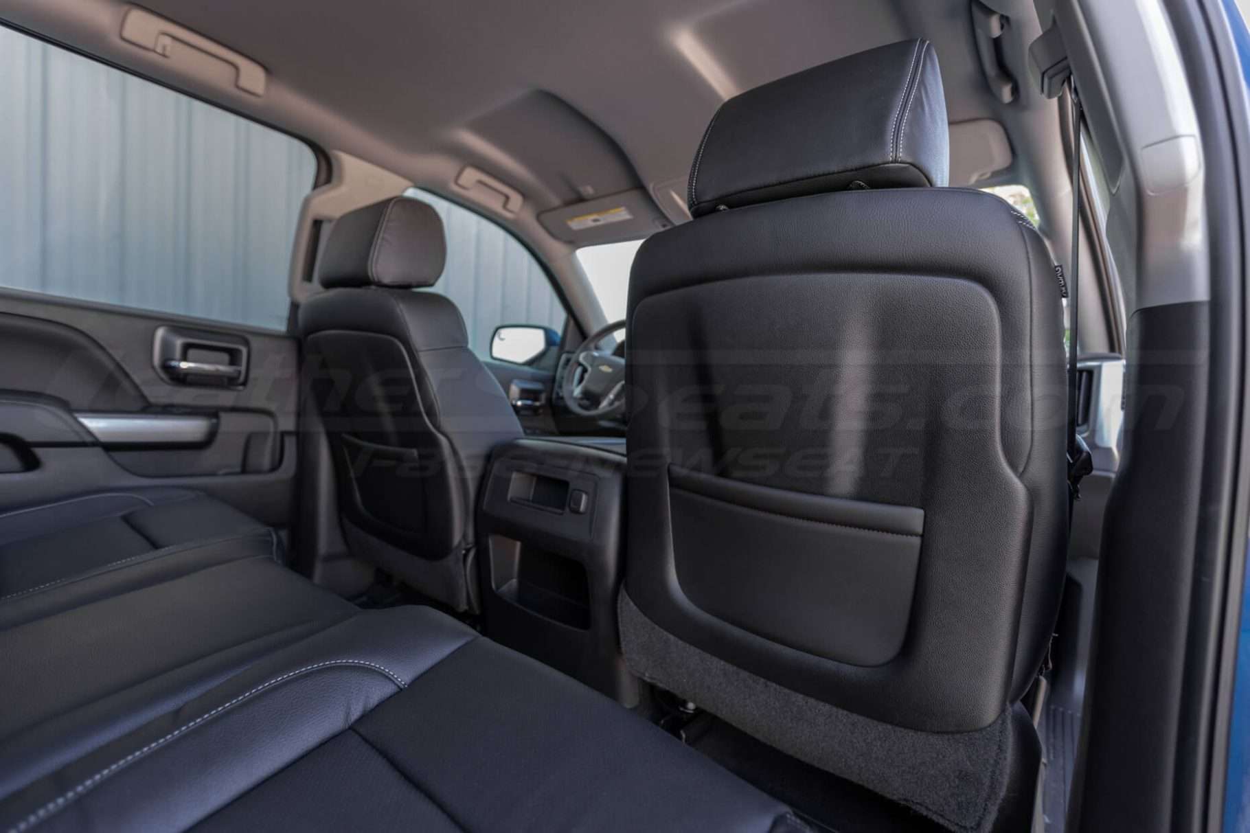 2014-2018 Chevrolet Silverado LeatherSeat Kit - Black - Installed - Back f front passenger seat