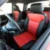 GMC Sierra leather upholstery kit - Black and Bright Red