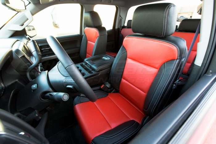 Chevrolet Silverado Installed - Black w/ Bright Red - Front Driver Seats