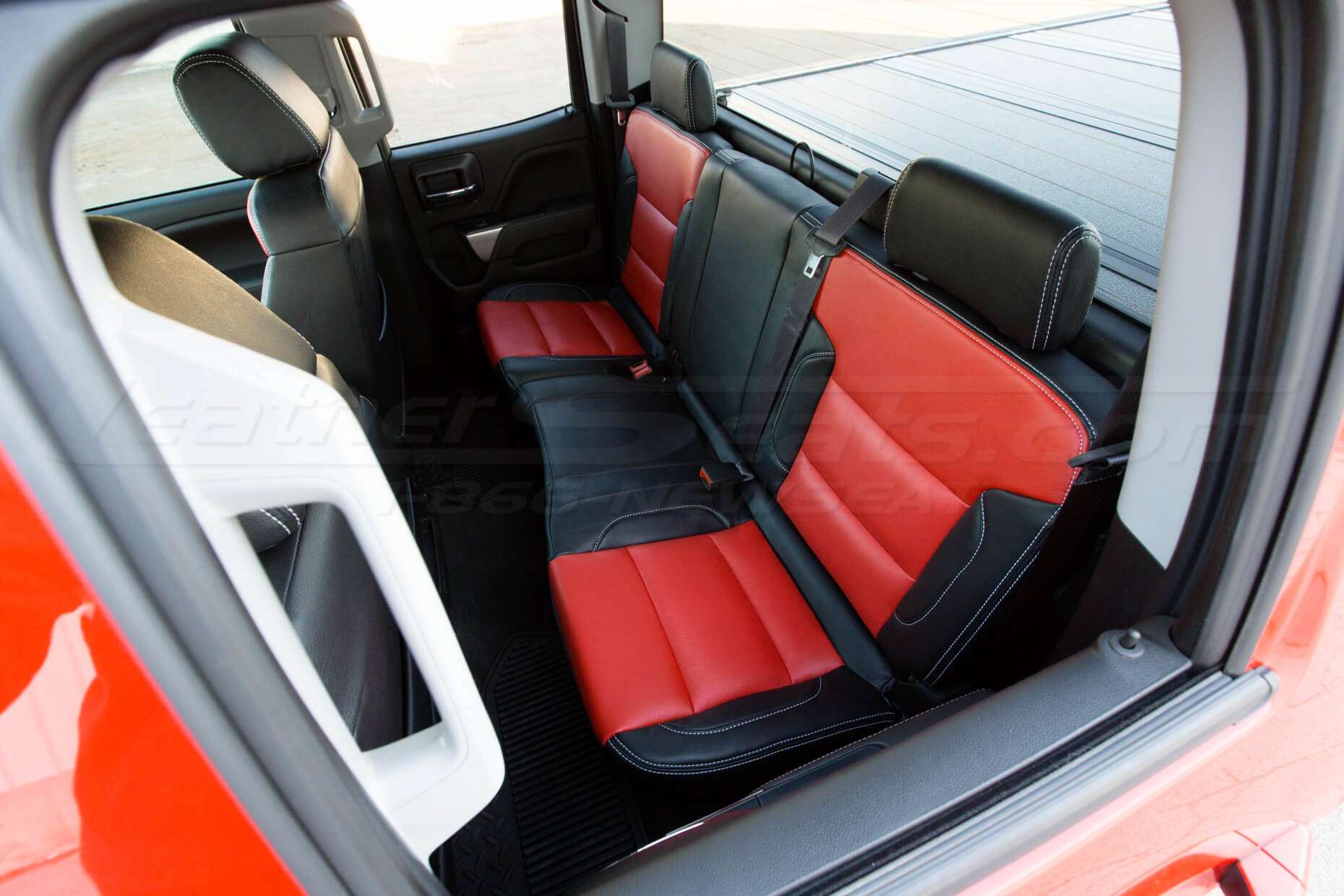 Chevrolet Silverado Black & Bright Red installed - Overhead rear seats