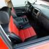 GMC Sierra leather upholstery kit - Black and Bright Red - Front Passenger seat - headrest down view