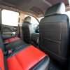 GMC Sierra leather upholstery kit - Black and Bright Red - Installed - Back of front seat