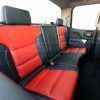 GMC Sierra installed upholstery kit - black and Bright red - back seats