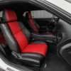15-20 Dodge Challenger Upholstery Kit - Black & Bright Red - Installed - Front Passenger Seat