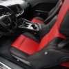 15-20 Dodge Challenger Upholstery Kit - Black & Bright Red - Installed Front driver seat - Headrest down view