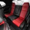 15-20 Dodge Challenger Upholstery Kit - Black & Bright Red - Installed - Rear seats