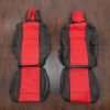 Leather Upholstery Kit - Black & Bright Red - Front Seats