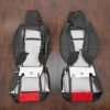 15-20 Dodge Challenger Upholstery Kit - Black & Bright Red - Back view of front seats