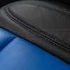 5-20 Dodge Challenger Two-Tone Black w/ Cobalt Centers - Seat cushion double-stitching
