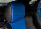 5-20 Dodge Challenger Two-Tone Black w/ Cobalt Centers - Headrest close-up