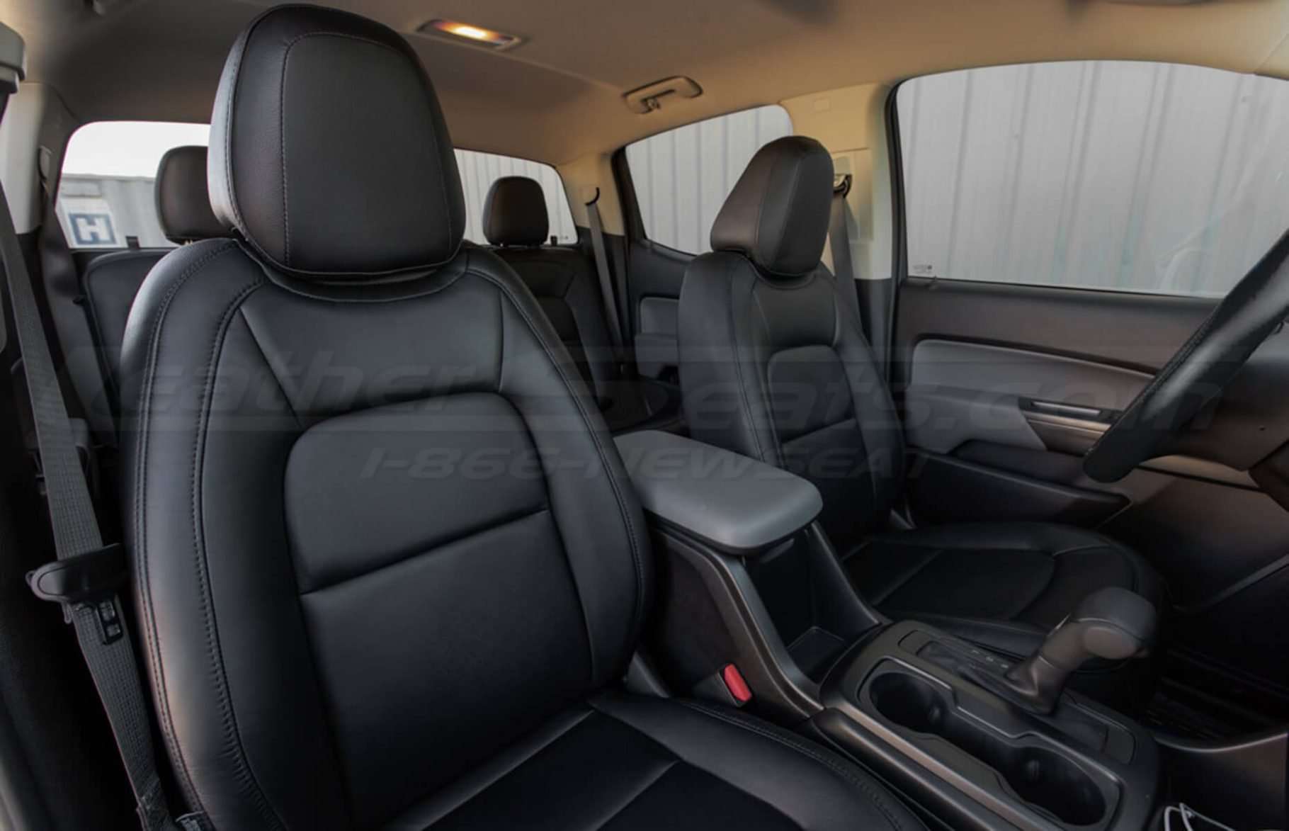 Installed 15-20 Chevrolet Colorado Leather Kit - Black - Cropped front passenger seat