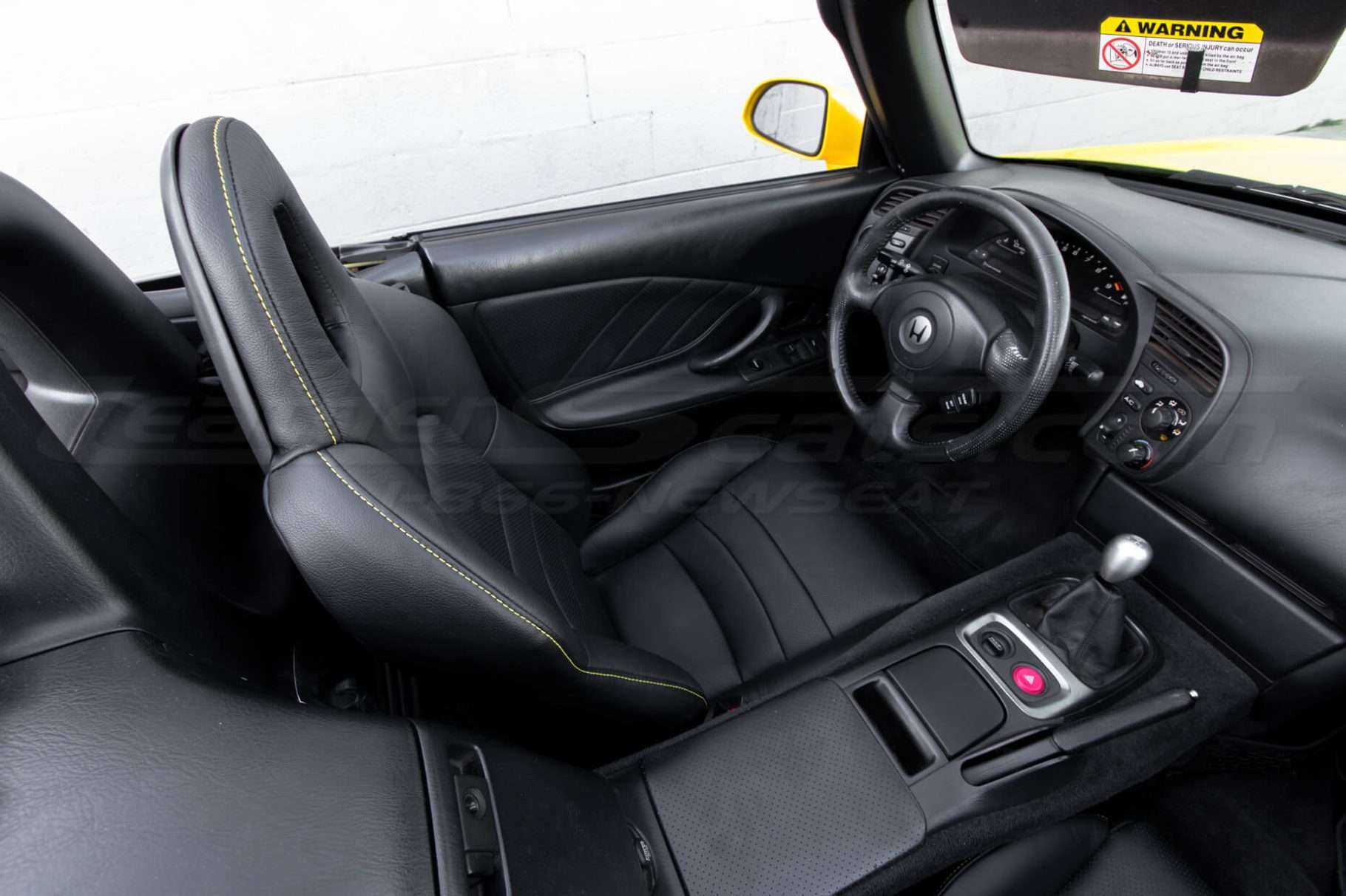 Honda S2000 Leather Upholster - Black - Drivers seat overhead view