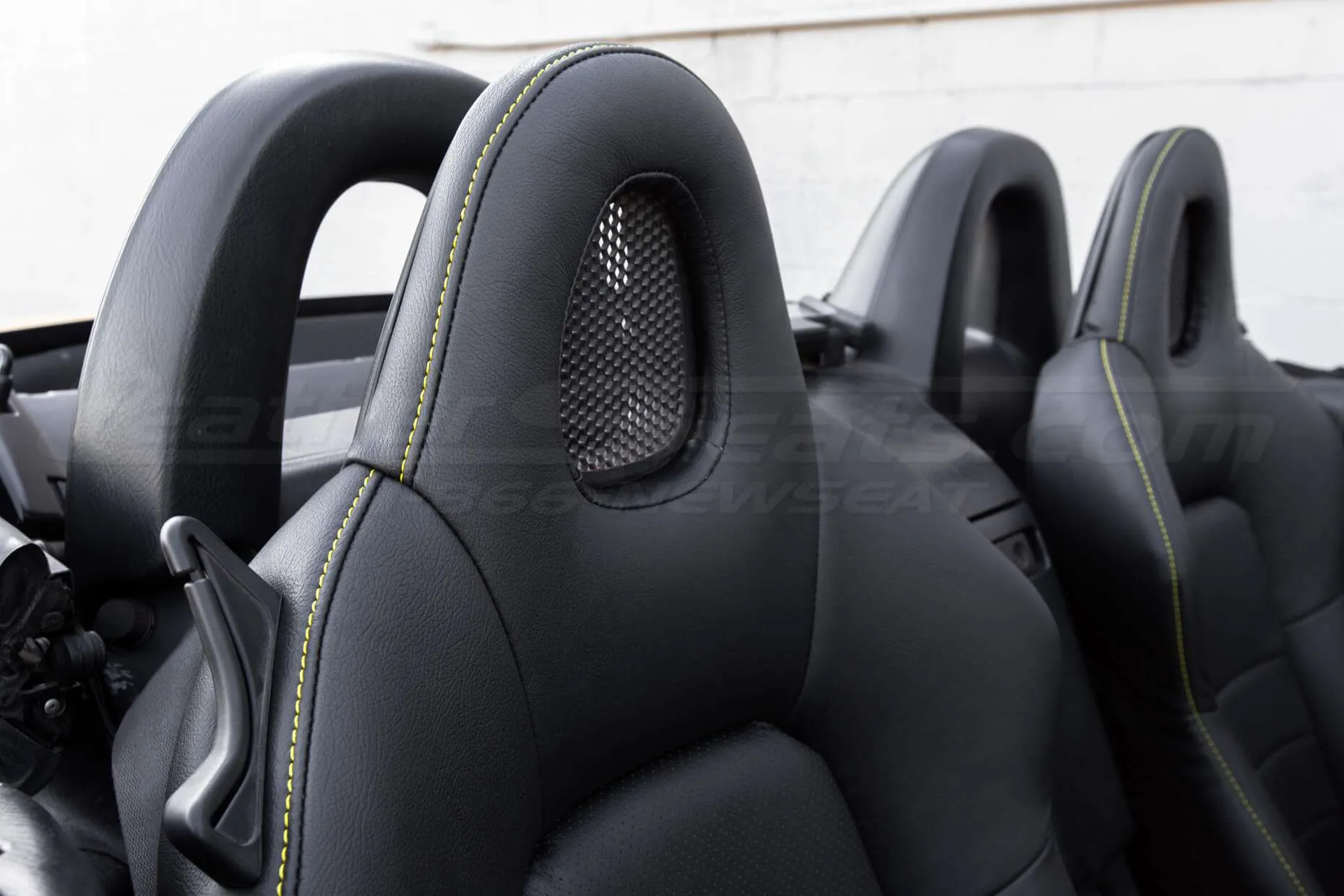 Honda S2000 Leather Upholster - Black - Front headrest