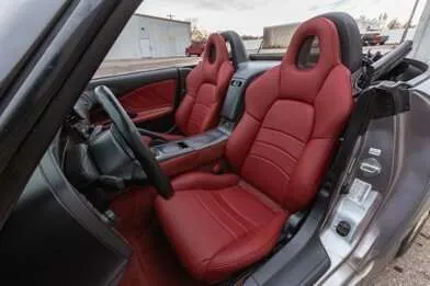 Honda S2000 installed leather kit - Cardinal
