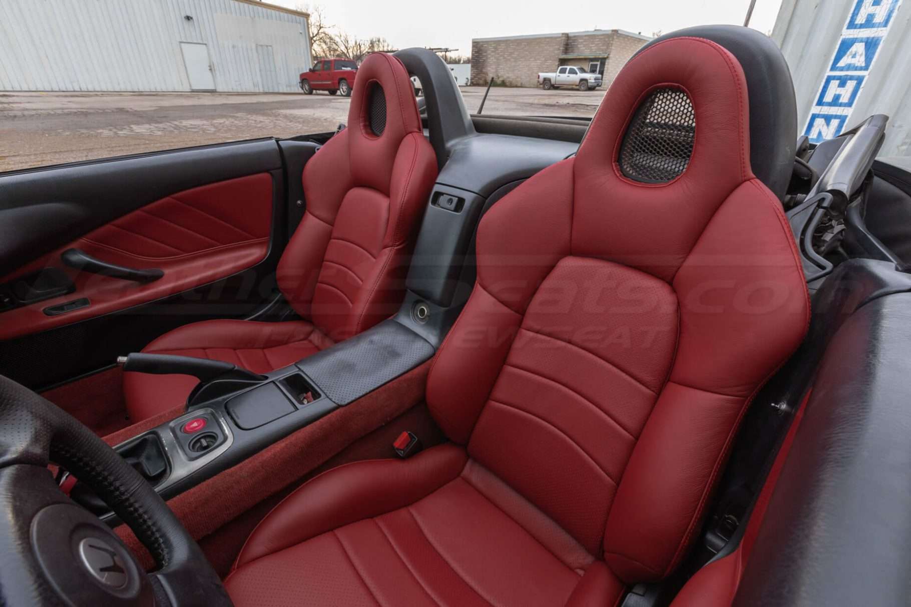 Honda S2000 Leather Seats - Cardinal - Front interior installed