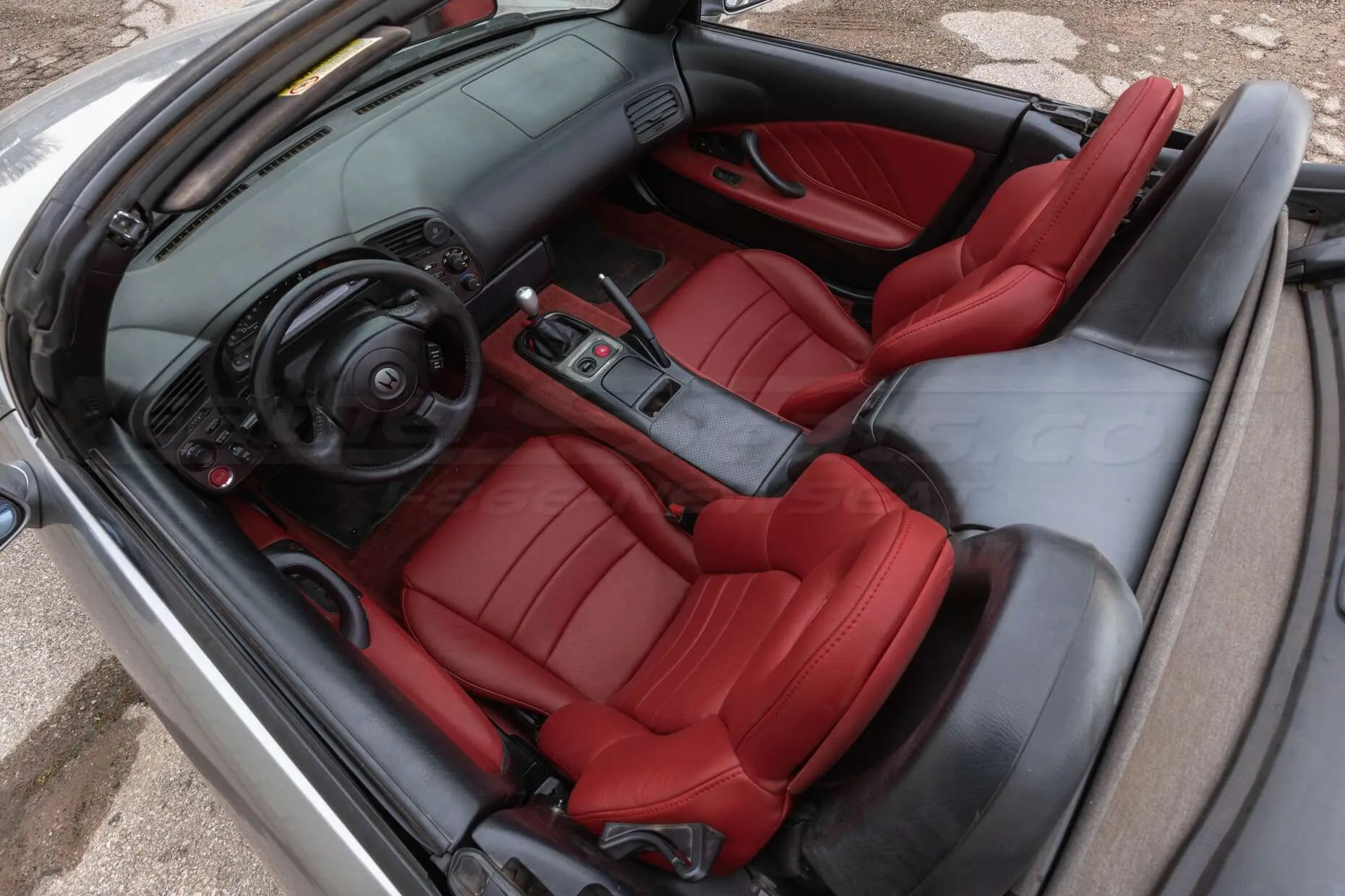 Honda S2000 Installed Leather Seats - Overhead view