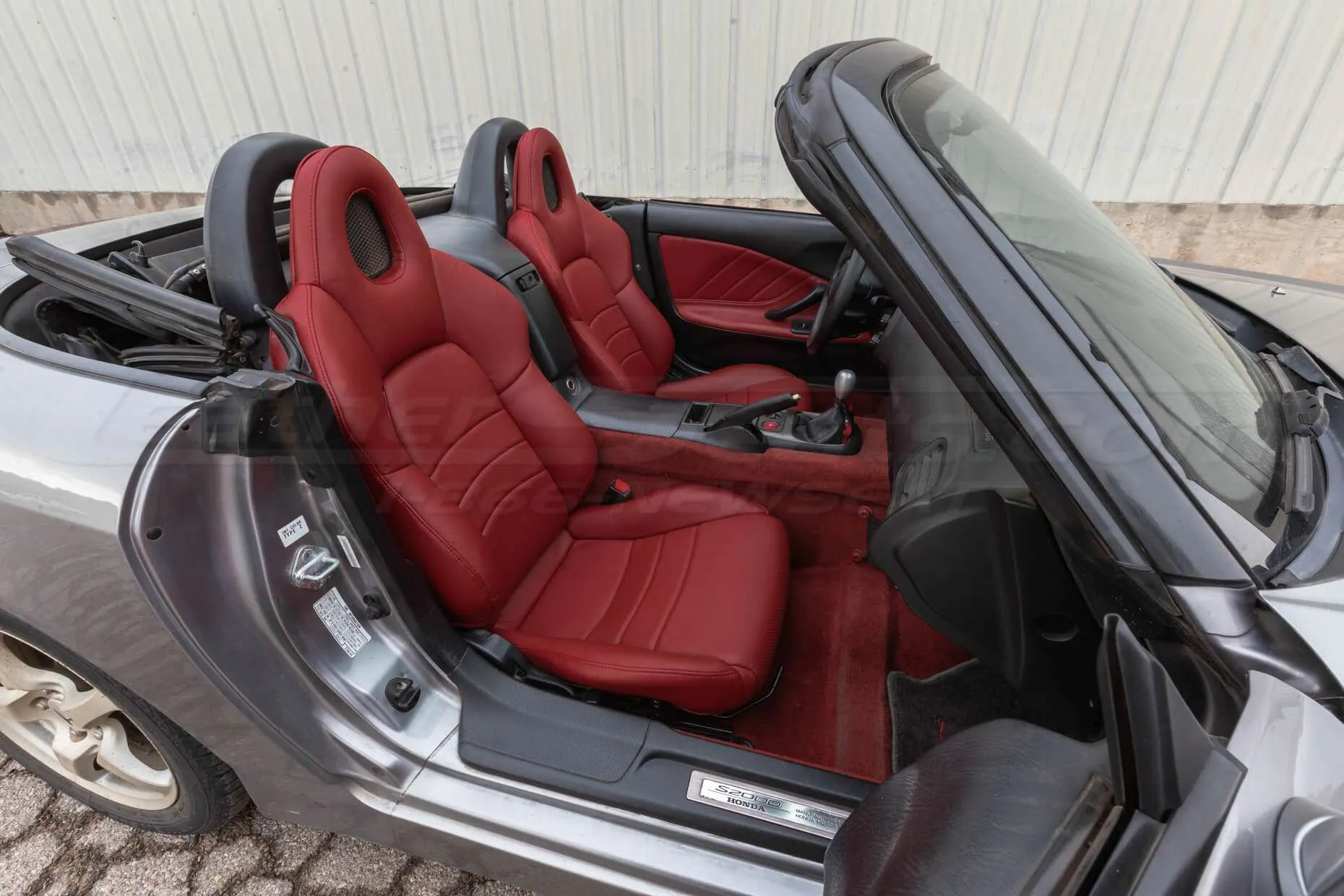 Honda S2000 Cardinal Leather Seats - Installed - Passenger side wide angle