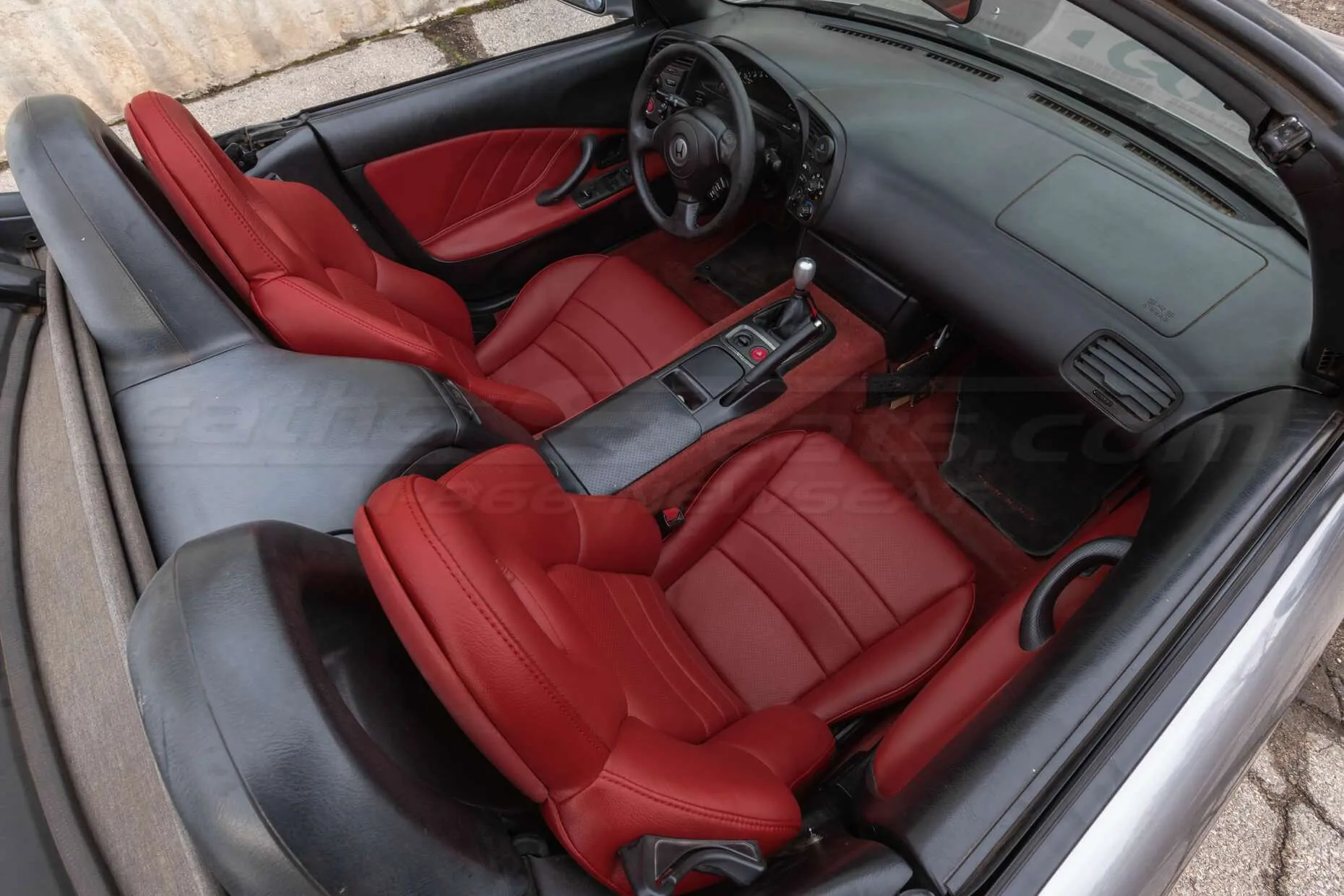 Honda S2000 Cardinal Leather Seats - Installed - Overhead view of interior