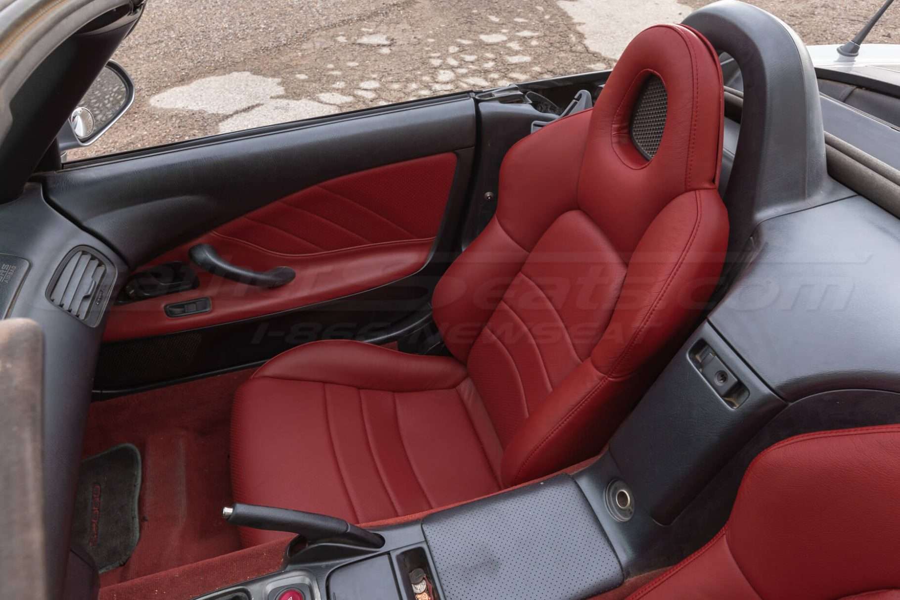 Honda S2000 Cardinal Leather Seats - Installed - Passenger seat