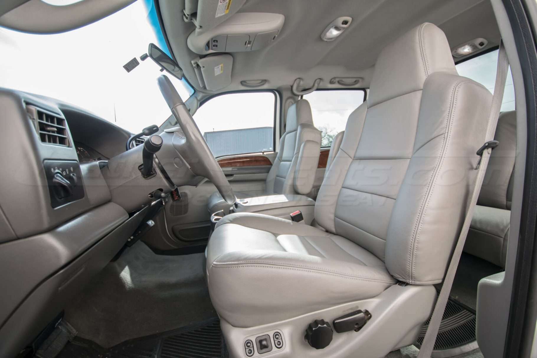 2002-2007 Ford Superduty Install - Light Grey - Front driver seat low view