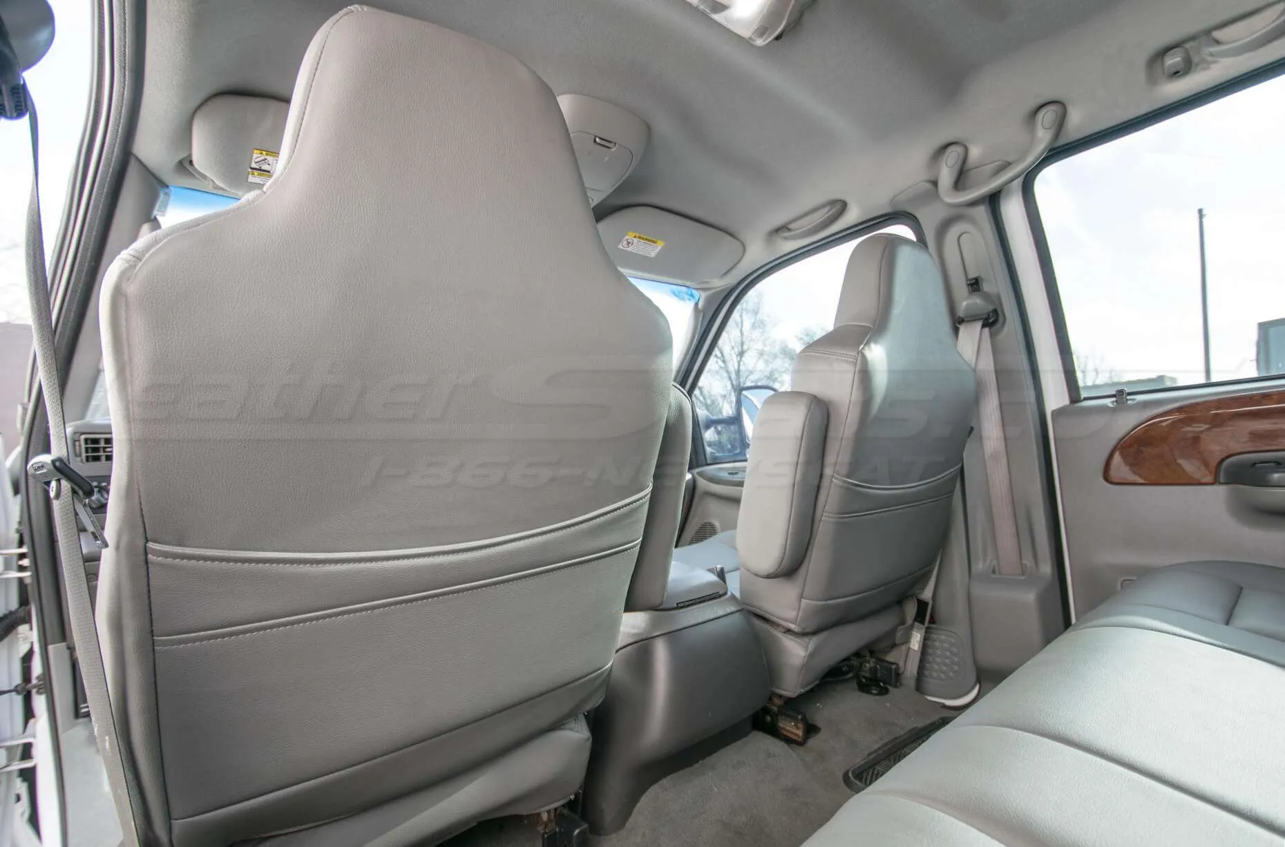 2002-2007 Ford Superduty Install - Light Grey -Back view of front seats