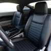 2005-2009 Ford Mustang Leather Seats - Black - Front interior from driver side perspective