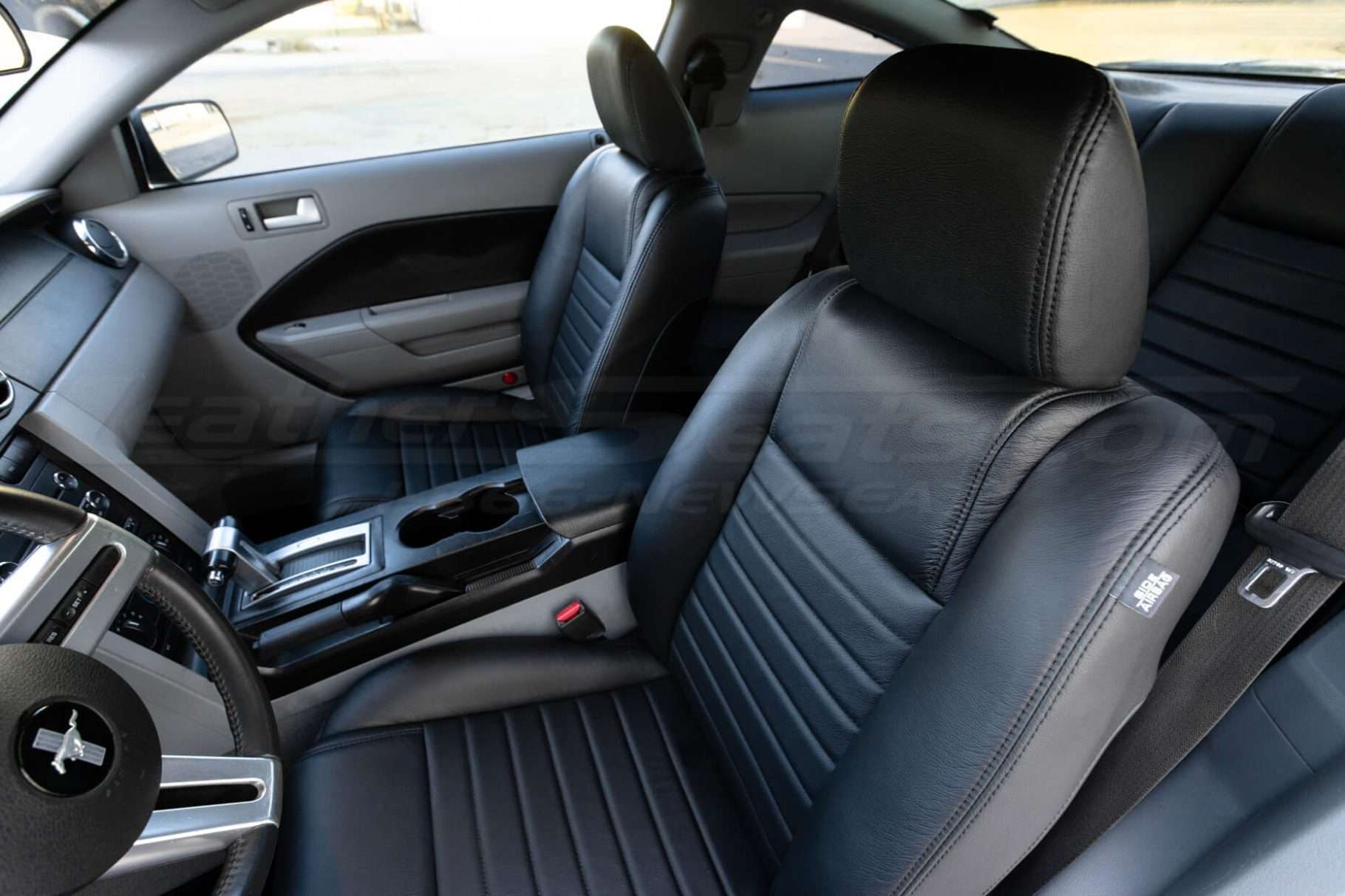2005-2009 Ford Mustang Leather Seats - Black - Headrest