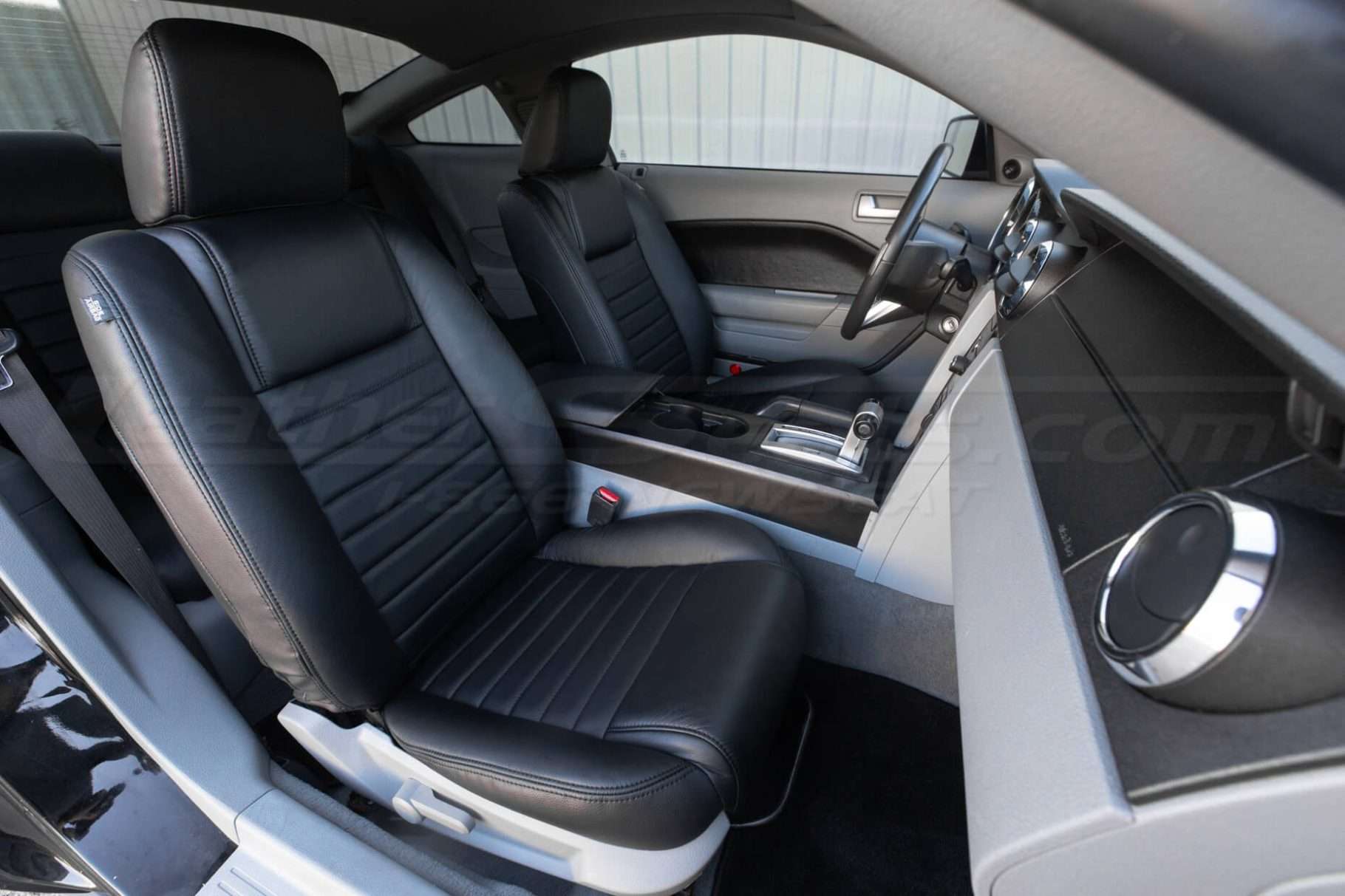 2005-2009 Ford Mustang Leather Seats - Black - Front interior - passenger side view