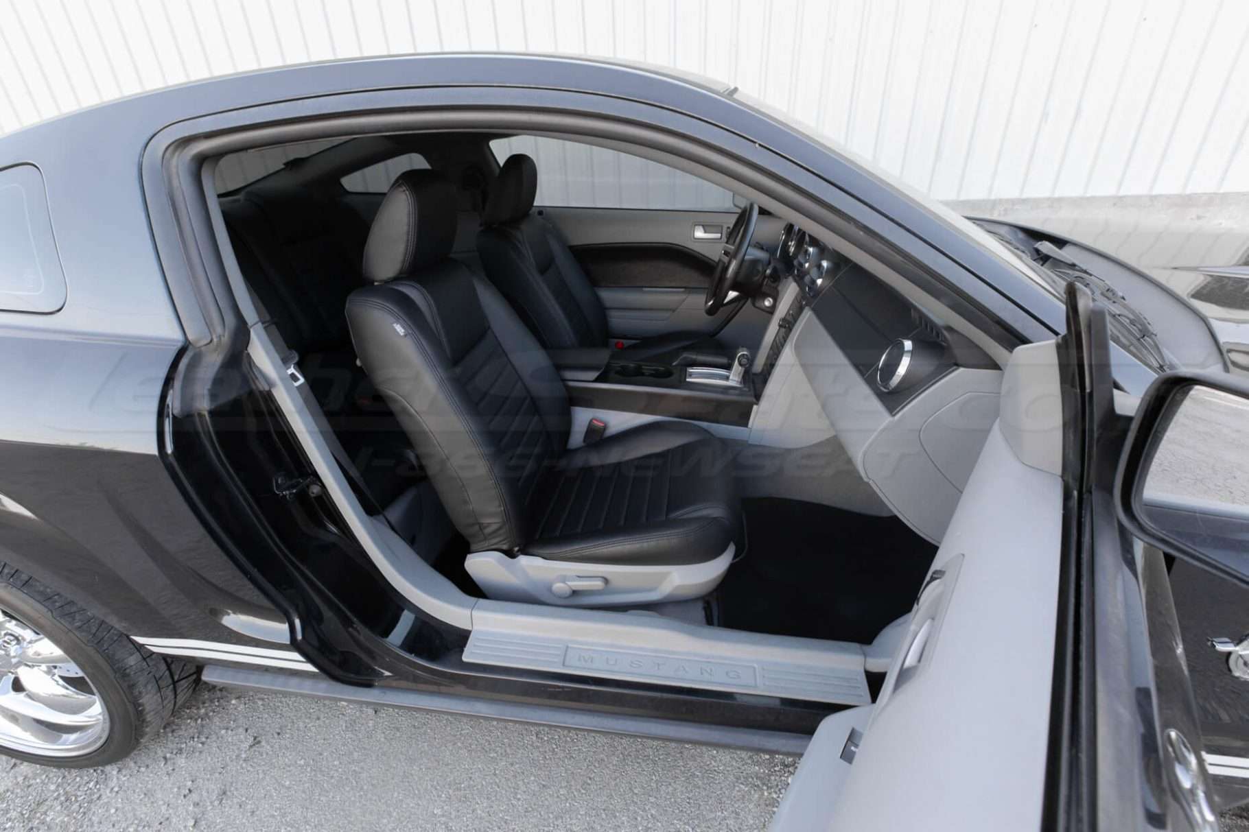2005-2009 Ford Mustang Leather Seats - Black - Passenger seat wide angle
