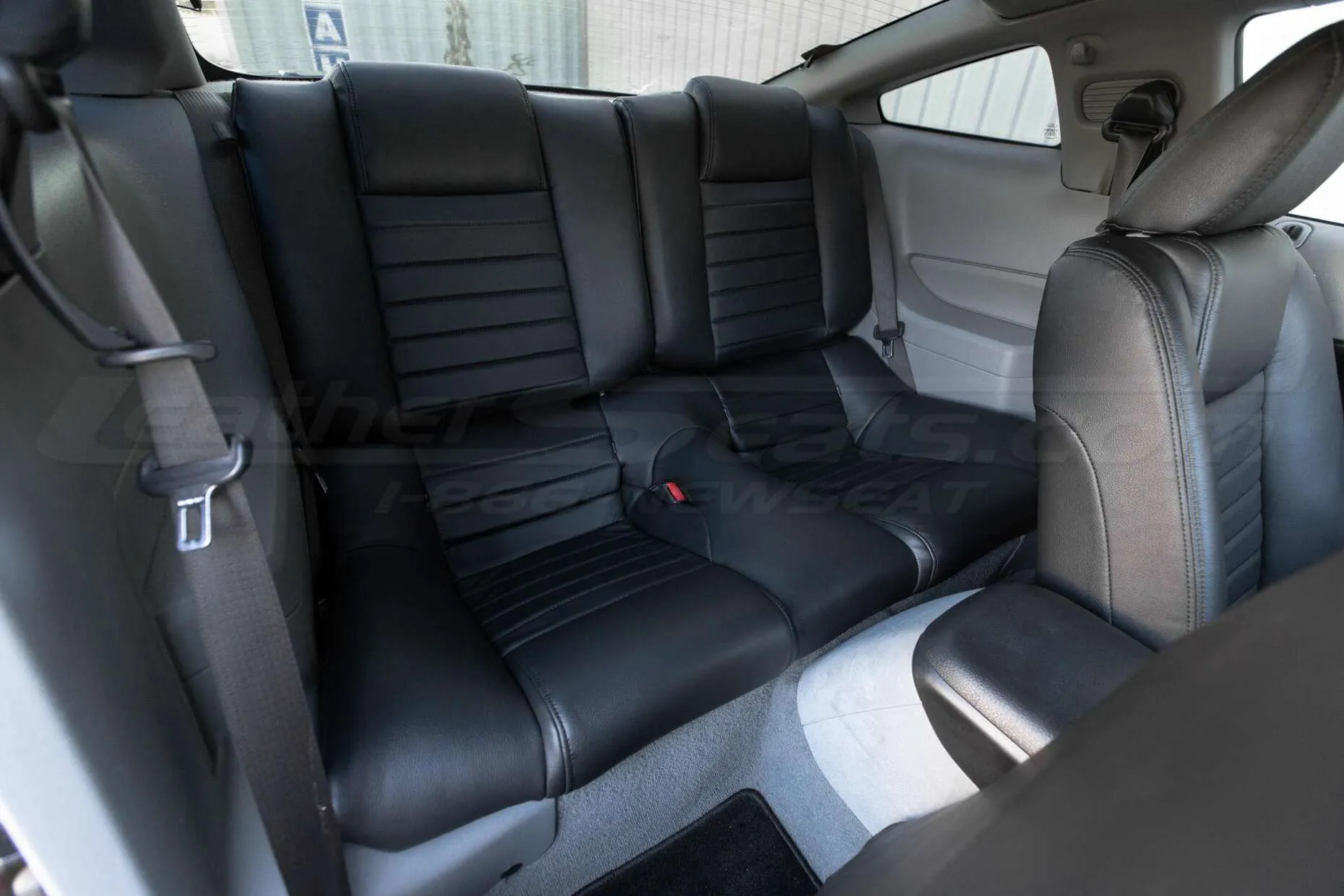 2005-2009 Ford Mustang Leather Seats - Black - Back seats - passenger side view