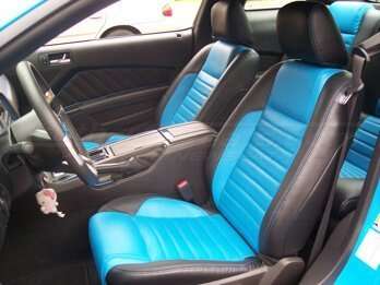 2005-2009 Ford Mustang leather Seats - Black & Grabber Blue - Featured Image